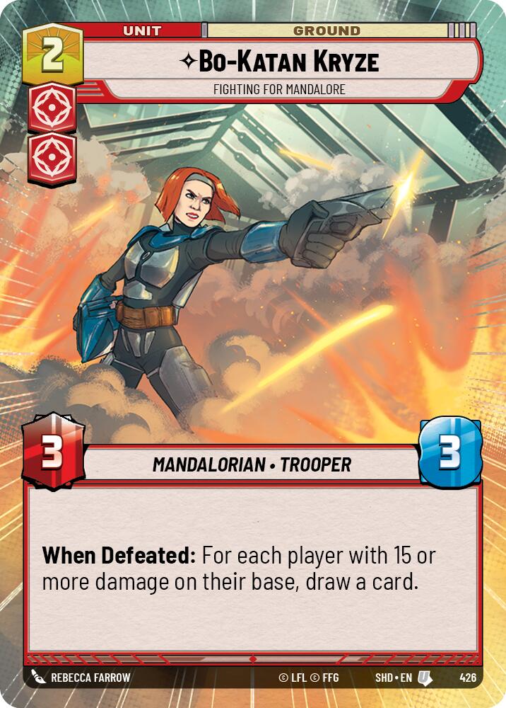 Bo-Katan Kryze - Fighting For Mandalore (426) (Hyperspace) (426) [Shadows of the Galaxy] | Cards and Coasters CA