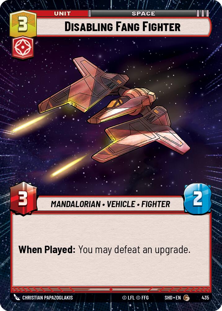 Disabling Fang Fighter (Hyperspace) (435) [Shadows of the Galaxy] | Cards and Coasters CA