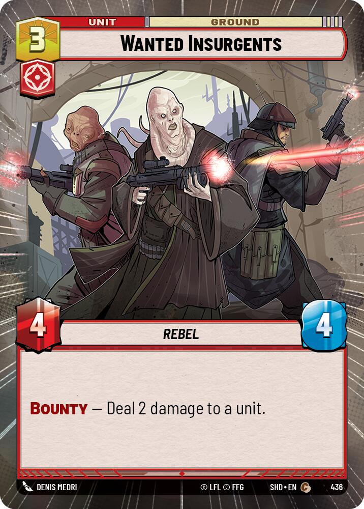Wanted Insurgents (436) (Hyperspace) (436) [Shadows of the Galaxy] | Cards and Coasters CA