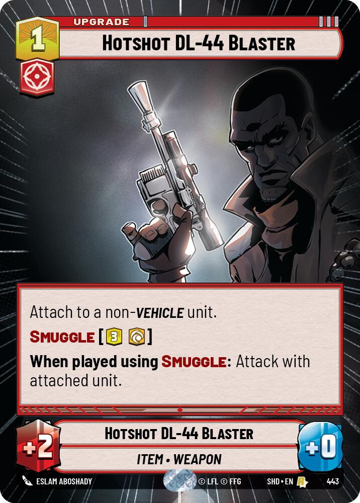 Hotshot DL-44 Blaster (443) (Hyperspace) (443) [Shadows of the Galaxy] | Cards and Coasters CA