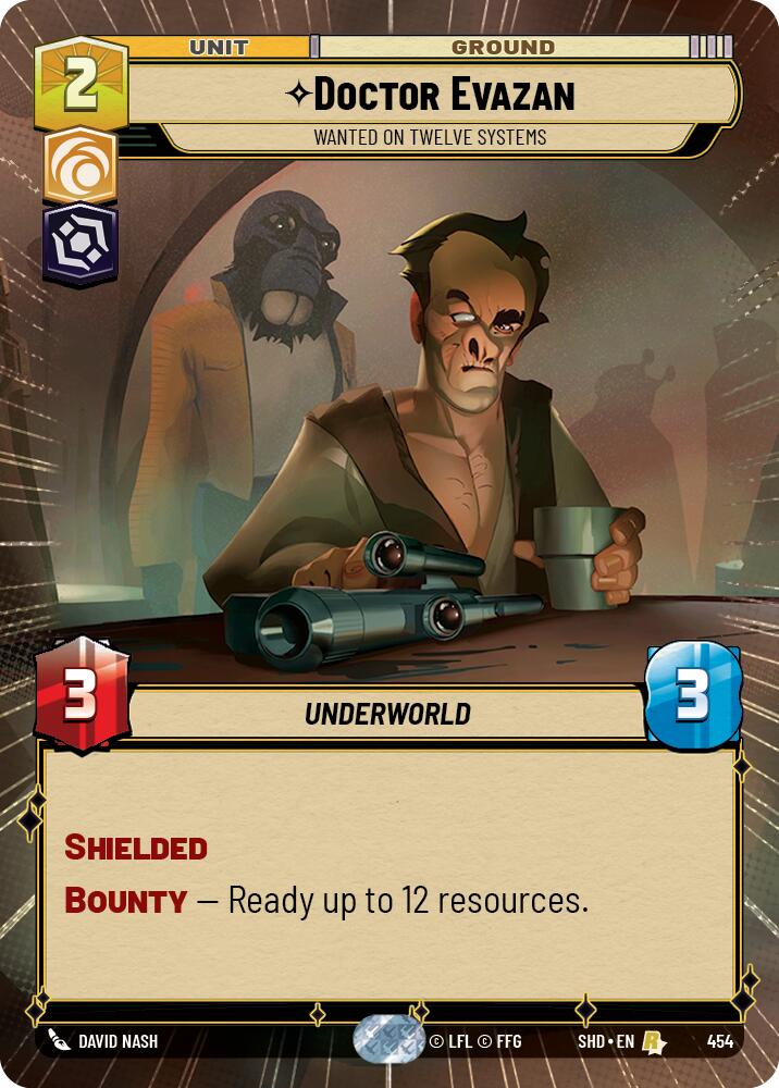 Doctor Evazan - Wanted on Twelve Systems (454) (Hyperspace) (454) [Shadows of the Galaxy] | Cards and Coasters CA