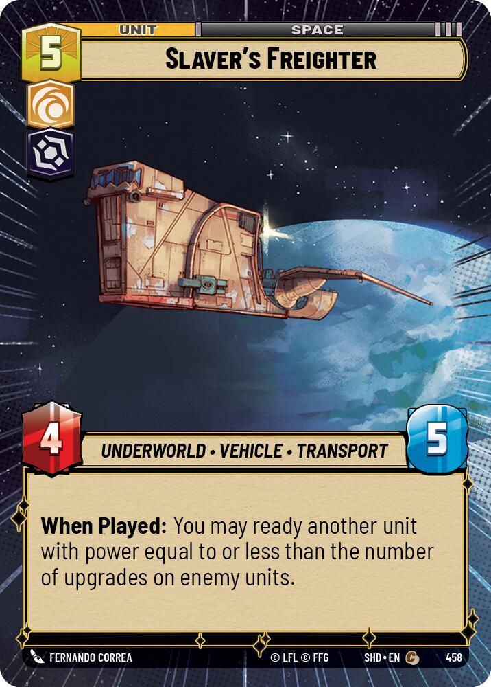 Slaver's Freighter (458) (Hyperspace) (458) [Shadows of the Galaxy] | Cards and Coasters CA