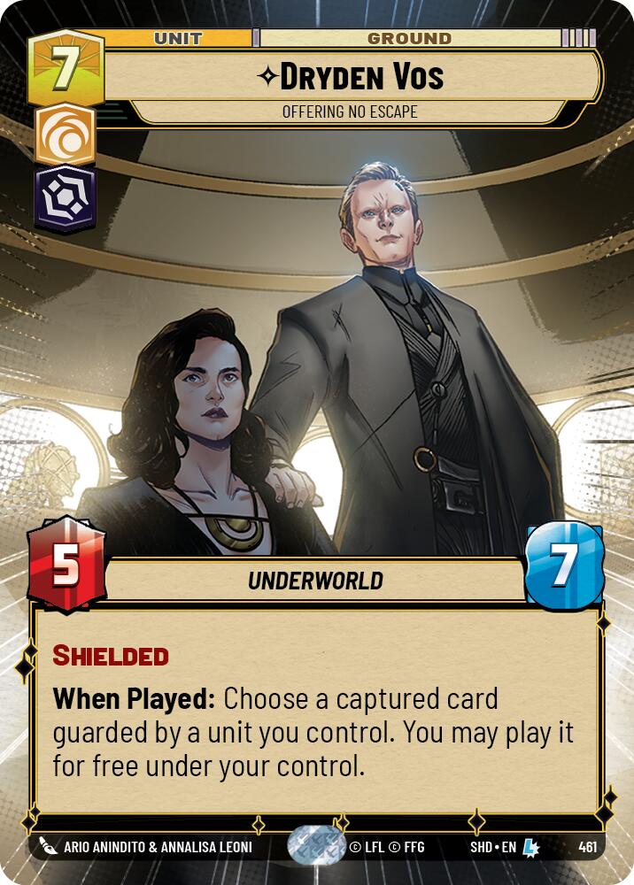 Dryden Vos - Offering No Escape (461) (Hyperspace) (461) [Shadows of the Galaxy] | Cards and Coasters CA
