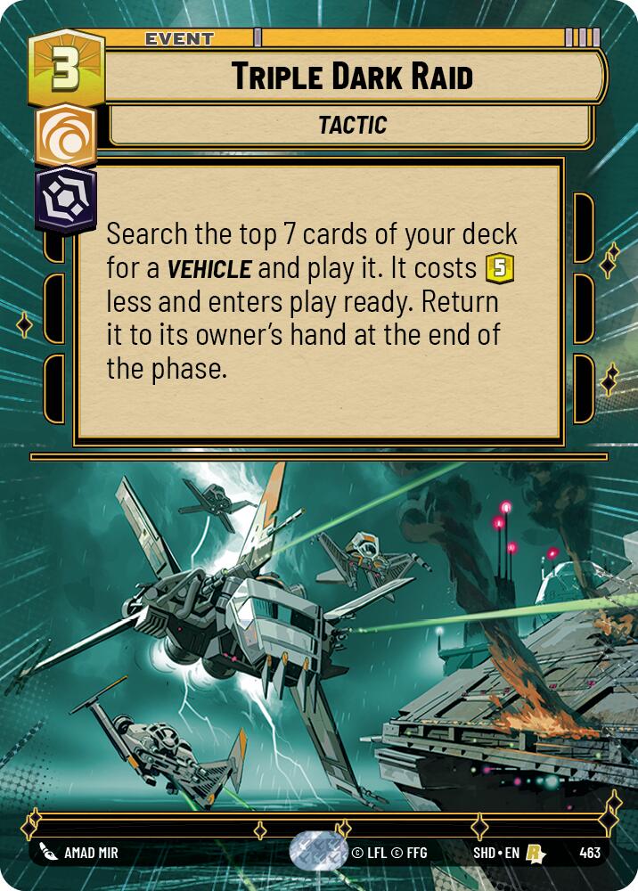Triple Dark Raid (463) (Hyperspace) (463) [Shadows of the Galaxy] | Cards and Coasters CA