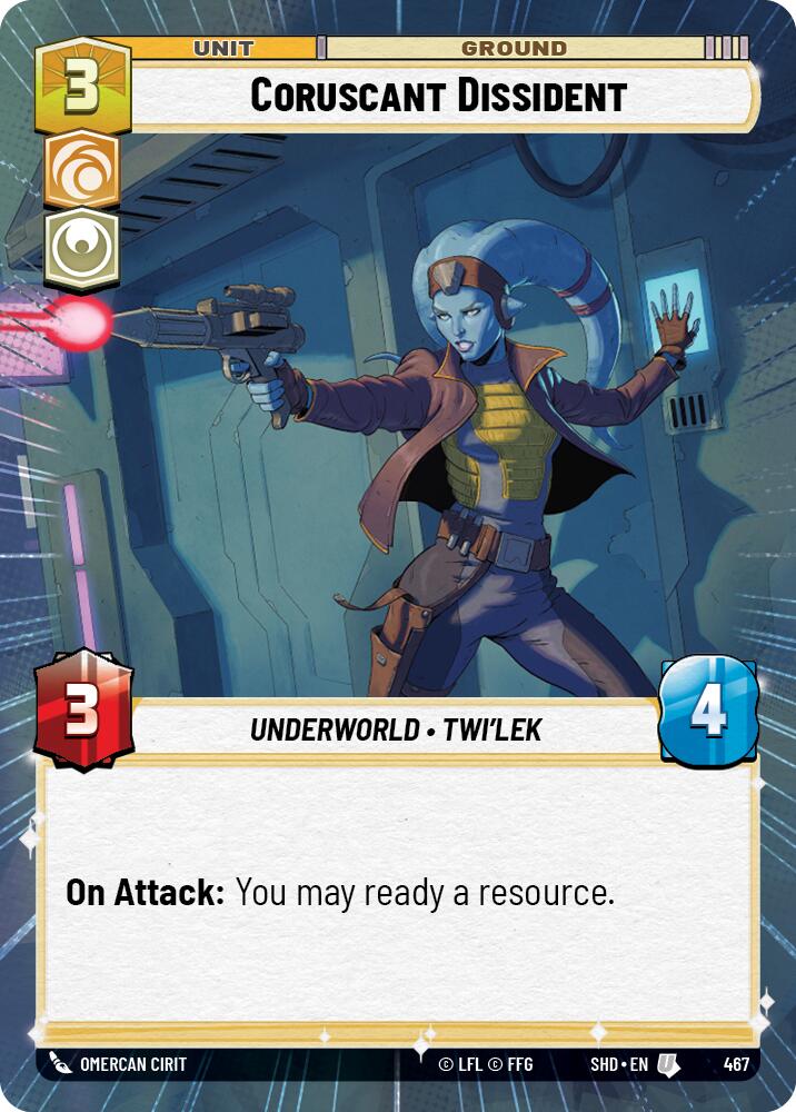 Coruscant Dissident (467) (Hyperspace) (467) [Shadows of the Galaxy] | Cards and Coasters CA