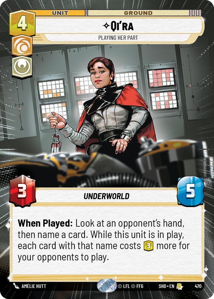 Qi'ra - Playing Her Part (470) (Hyperspace) (470) [Shadows of the Galaxy] | Cards and Coasters CA