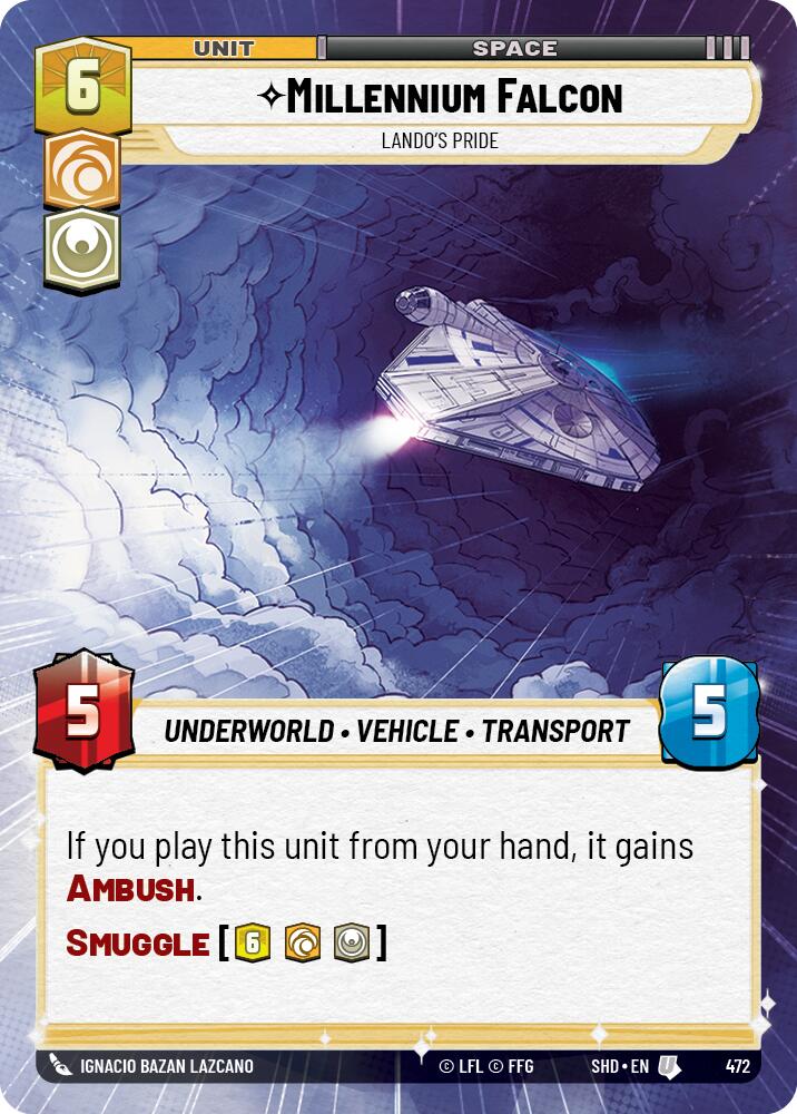 Millennium Falcon - Lando's Pride (472) (Hyperspace) (472) [Shadows of the Galaxy] | Cards and Coasters CA