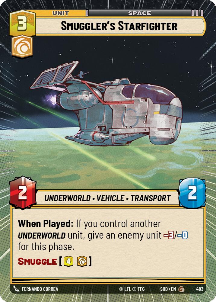 Smuggler's Starfighter (483) (Hyperspace) (483) [Shadows of the Galaxy] | Cards and Coasters CA