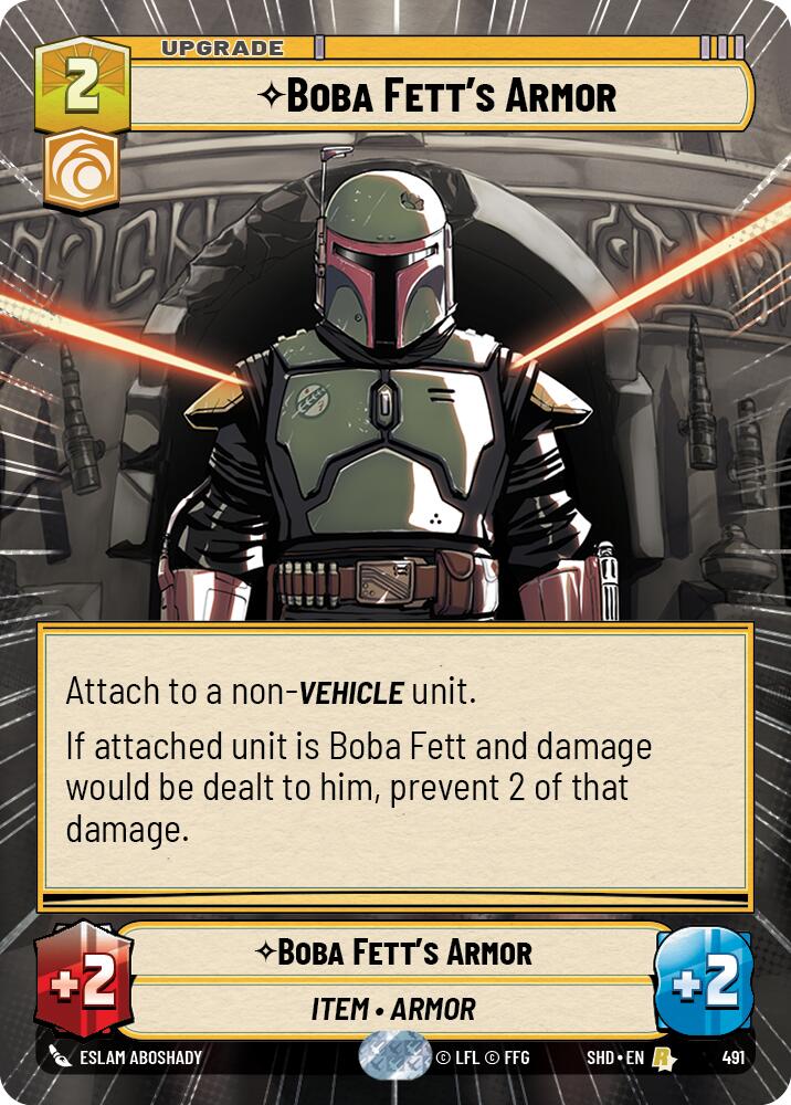 Boba Fett's Armor (491) (Hyperspace) (491) [Shadows of the Galaxy] | Cards and Coasters CA