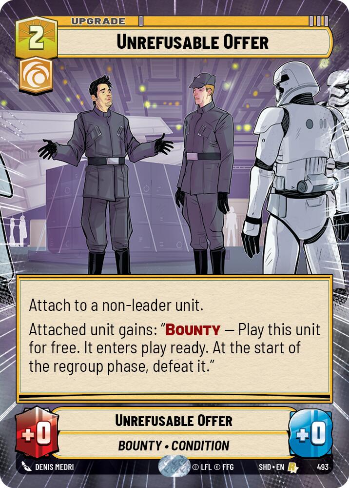 Unrefusable Offer (493) (Hyperspace) (493) [Shadows of the Galaxy] | Cards and Coasters CA