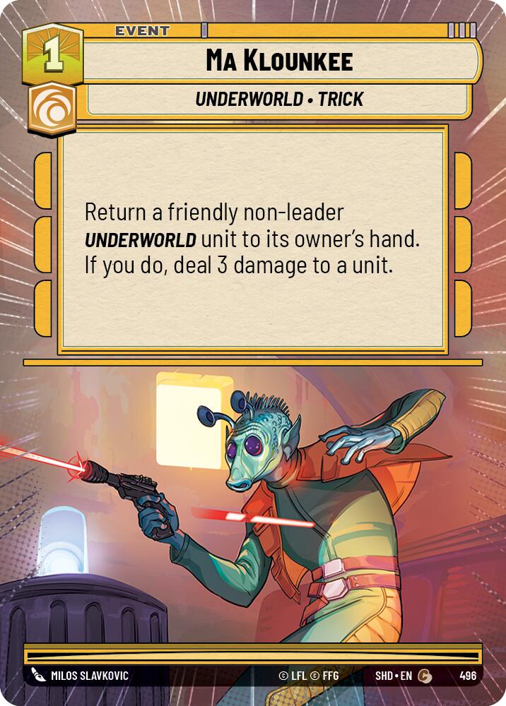 Ma Klounkee (496) (Hyperspace) (496) [Shadows of the Galaxy] | Cards and Coasters CA