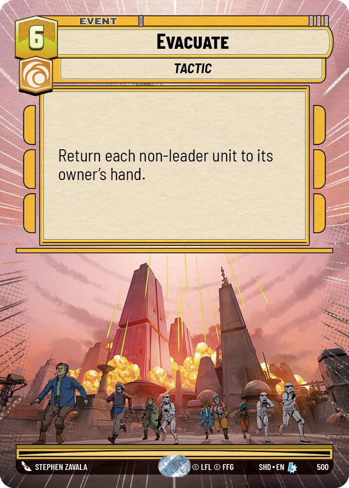 Evacuate (500) (Hyperspace) (500) [Shadows of the Galaxy] | Cards and Coasters CA