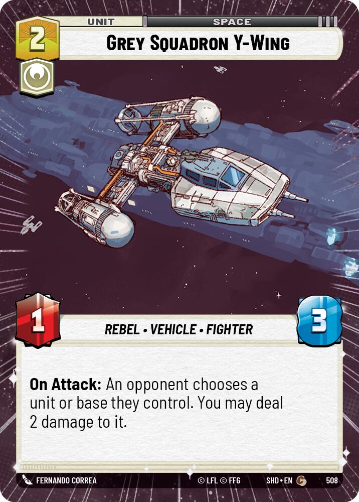 Grey Squadron Y-Wing (508) (Hyperspace) (508) [Shadows of the Galaxy] | Cards and Coasters CA