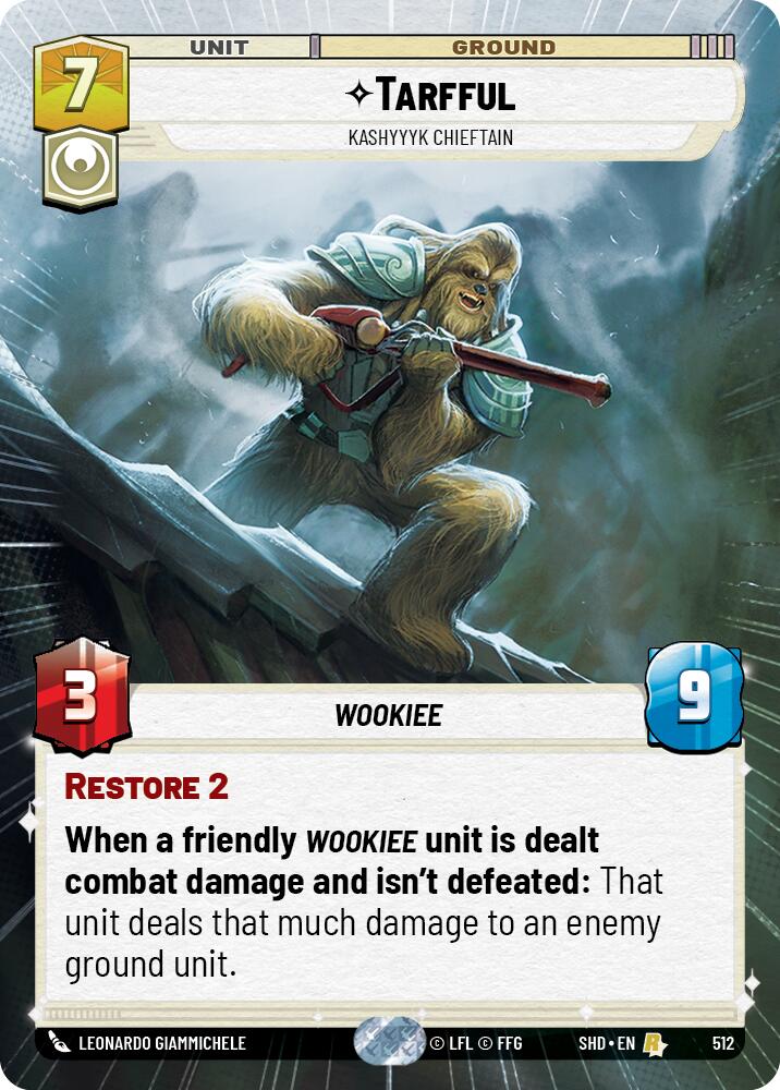 Tarfful - Kashyyyk Chieftain (512) (Hyperspace) (512) [Shadows of the Galaxy] | Cards and Coasters CA