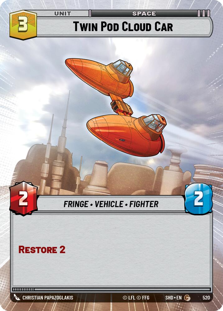 Twin Pod Cloud Car (520) (Hyperspace) (520) [Shadows of the Galaxy] | Cards and Coasters CA