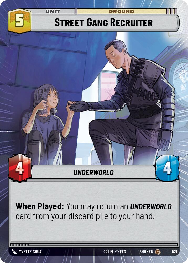 Street Gang Recruiter (521) (Hyperspace) (521) [Shadows of the Galaxy] | Cards and Coasters CA