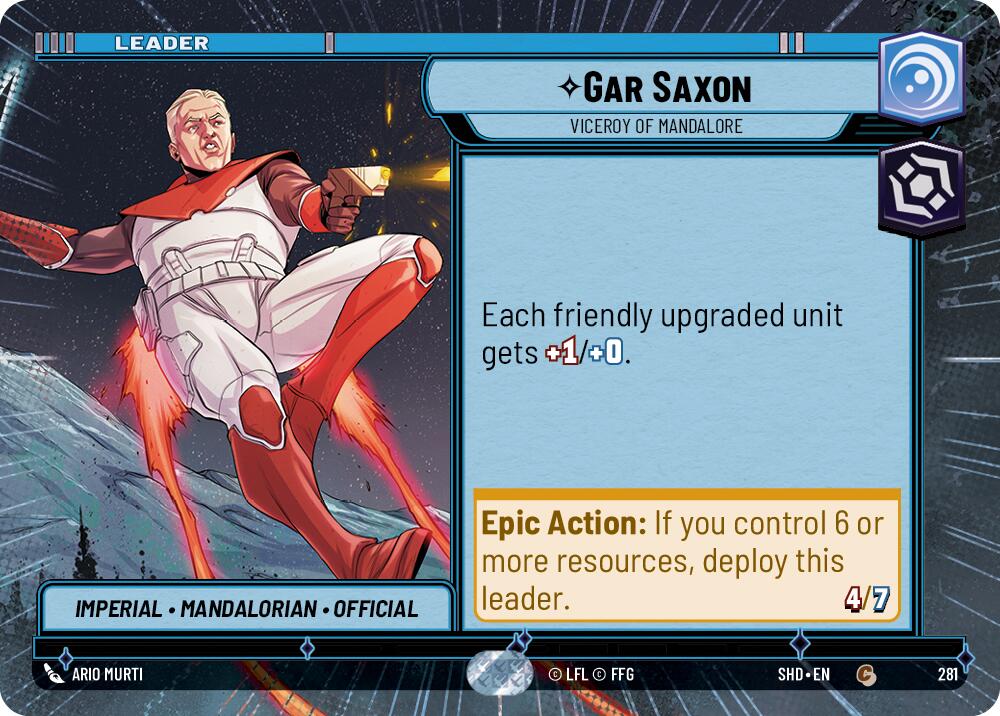 Gar Saxon - Viceroy of Mandalore (281) (Hyperspace) (281) [Shadows of the Galaxy] | Cards and Coasters CA