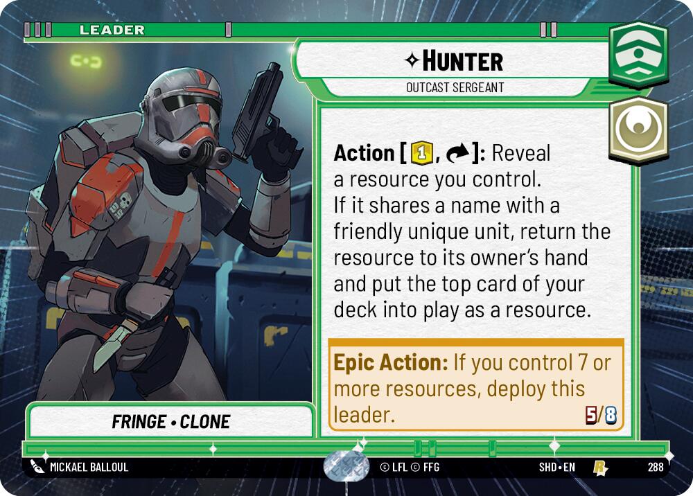 Hunter - Outcast Sergeant (288) (Hyperspace) (288) [Shadows of the Galaxy] | Cards and Coasters CA
