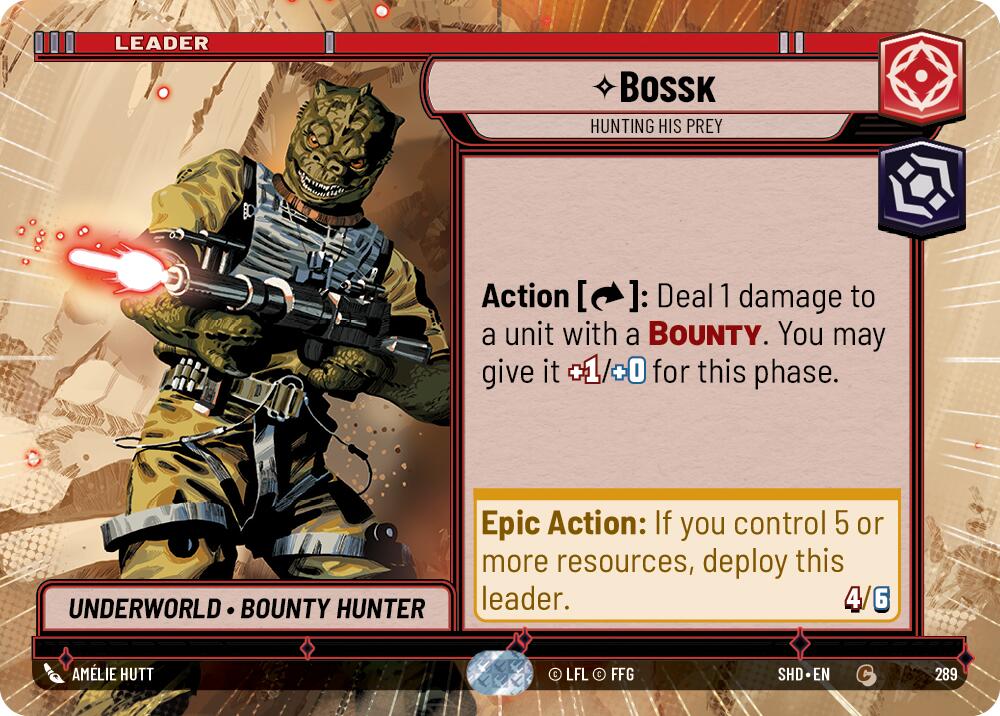 Bossk - Hunting His Prey (Hyperspace) (289) [Shadows of the Galaxy] | Cards and Coasters CA