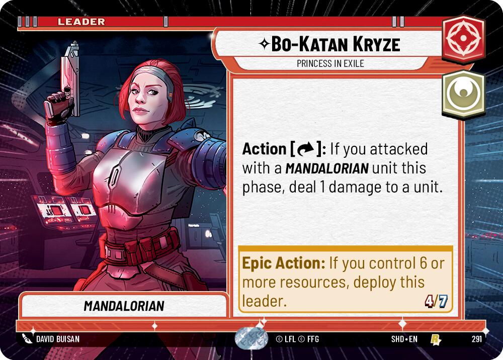 Bo-Katan Kryze - Princess in Exile (291) (Hyperspace) (291) [Shadows of the Galaxy] | Cards and Coasters CA