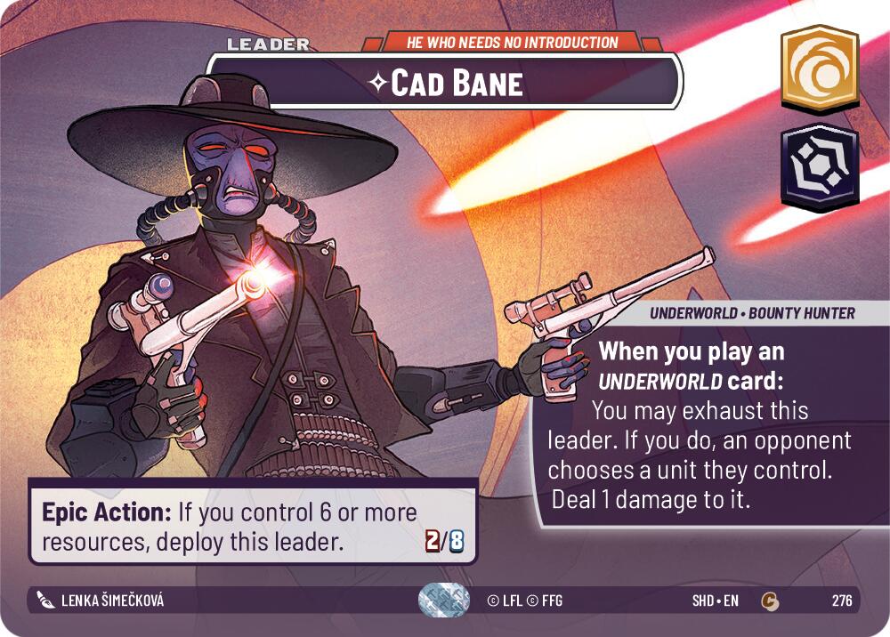 Cad Bane - He Who Needs No Introduction (276) (Showcase) (276) [Shadows of the Galaxy] | Cards and Coasters CA