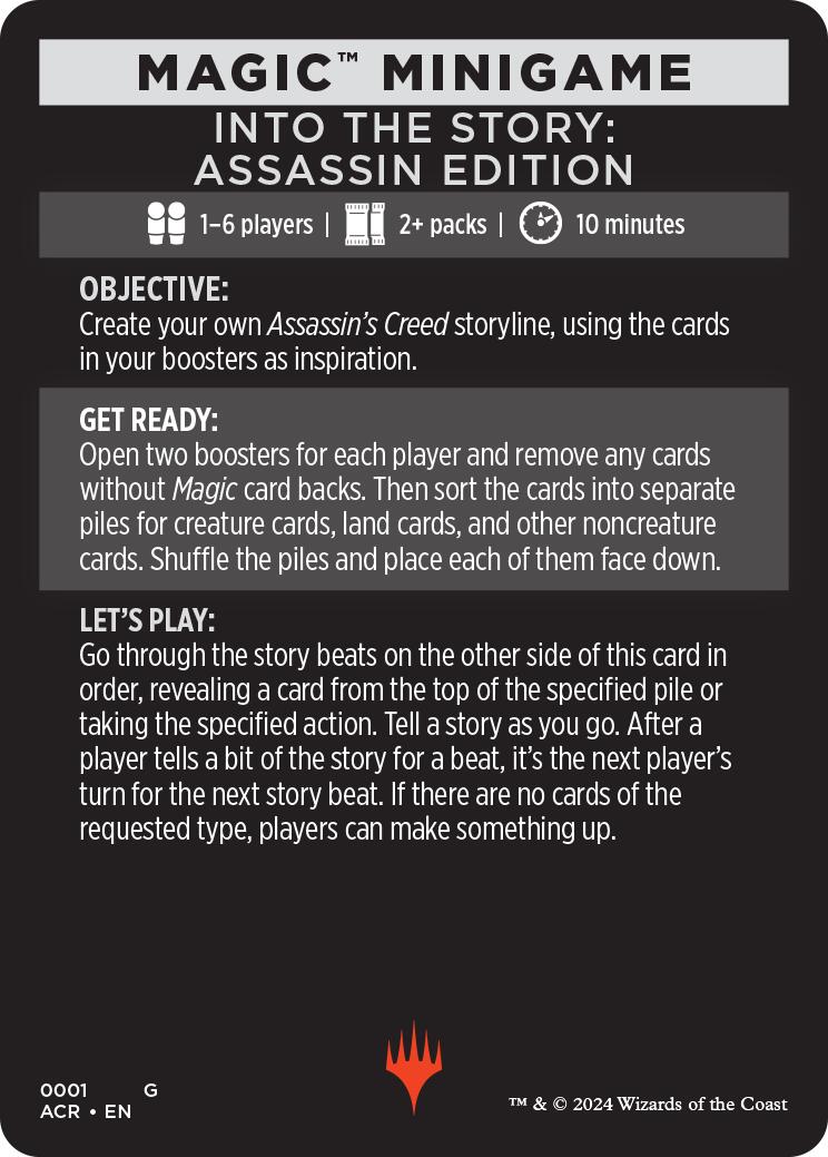 Into The Story: Assassin Edition (Magic Minigame) [Assassin's Creed Minigame] | Cards and Coasters CA