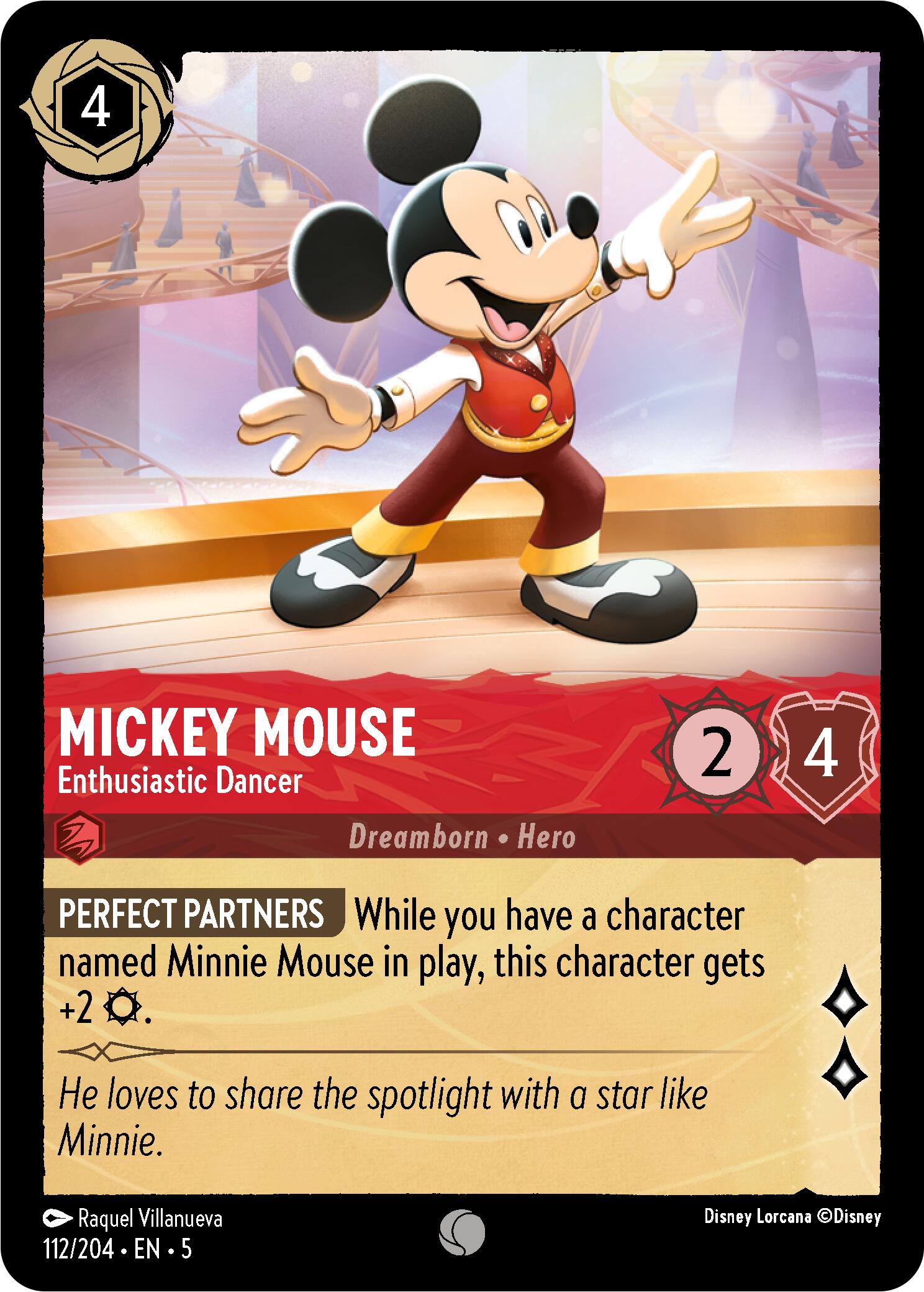 Mickey Mouse - Enthusiastic Dancer (112/204) [Shimmering Skies] | Cards and Coasters CA