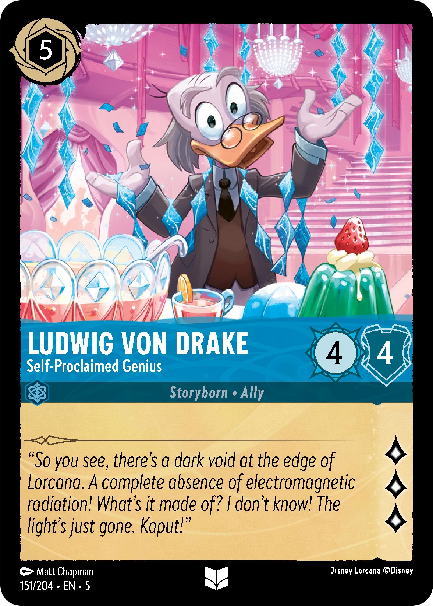 Ludwig Von Drake - Self-Proclaimed Genius (151/204) [Shimmering Skies] | Cards and Coasters CA