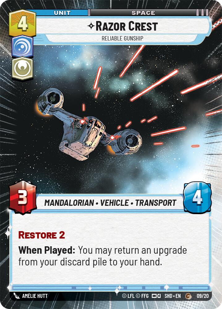 Razor Crest - Reliable Gunship (Hyperspace) (09/20) [Shadows of the Galaxy: Weekly Play] | Cards and Coasters CA