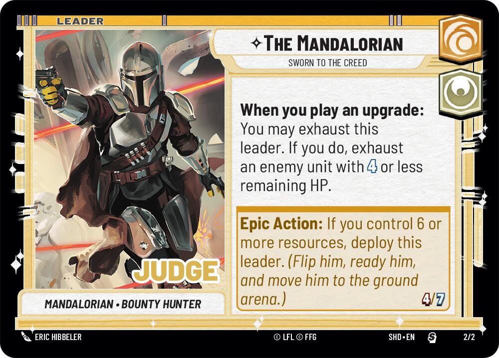 The Mandalorian - Sworn To The Creed (2/2) (Judge Promo) (2/2) [Shadows of the Galaxy Promos] | Cards and Coasters CA