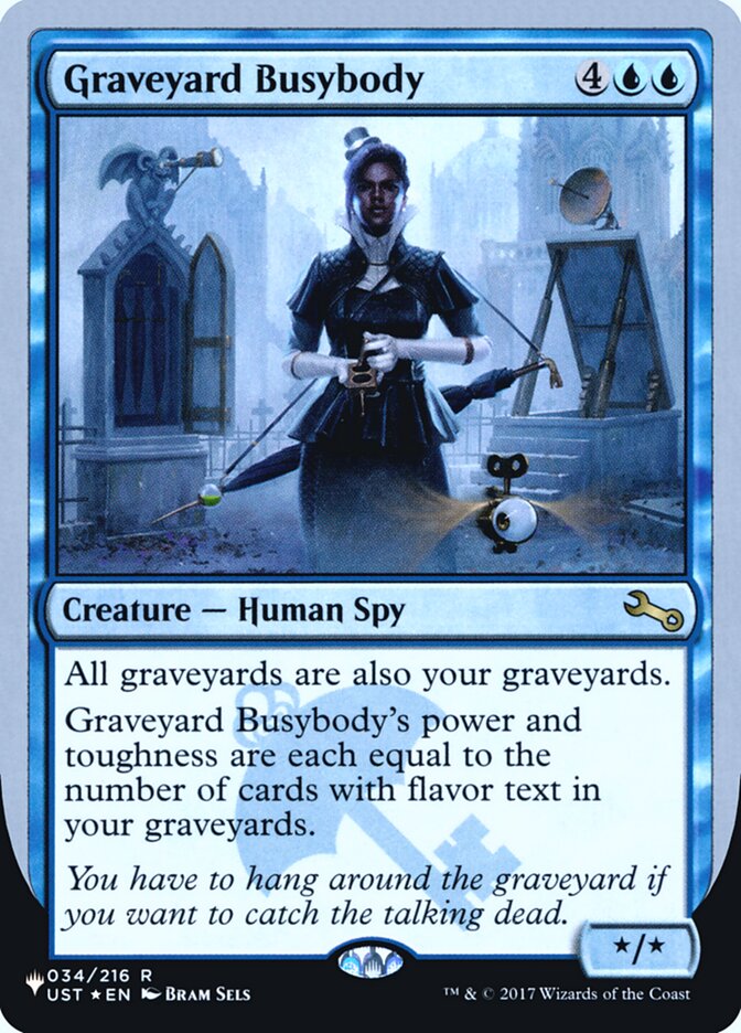 Graveyard Busybody (Unfinity Foil Edition) [The List] | Cards and Coasters CA