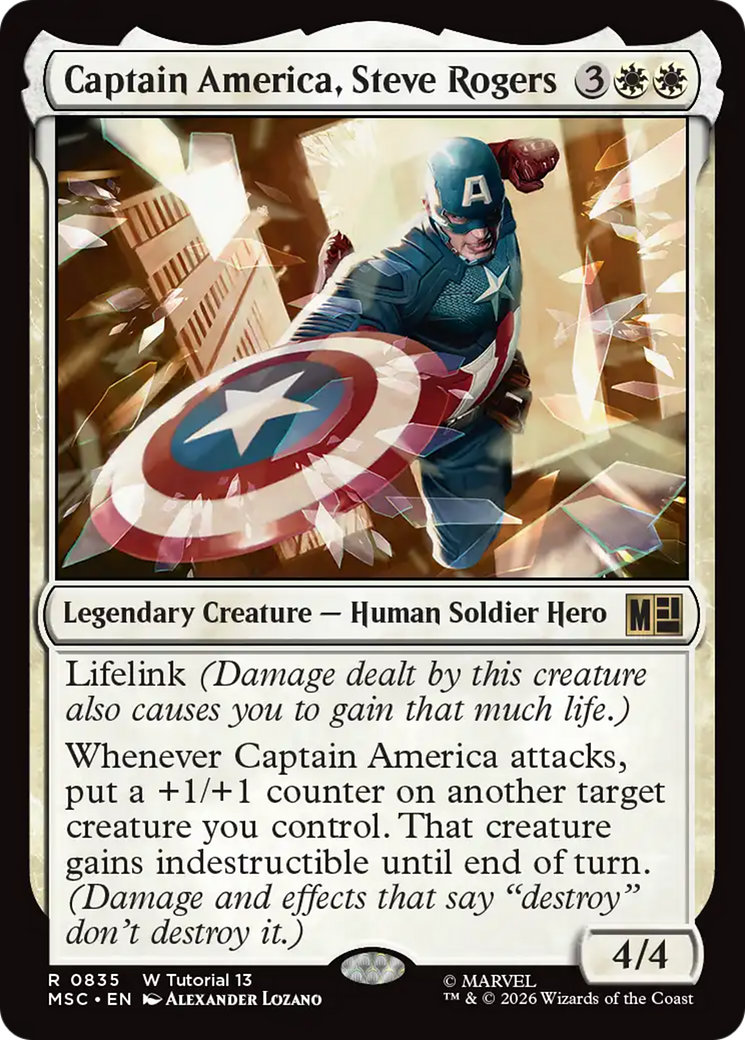Captain America, Steve Rogers [Marvel Super Heroes Commander] | Cards and Coasters CA