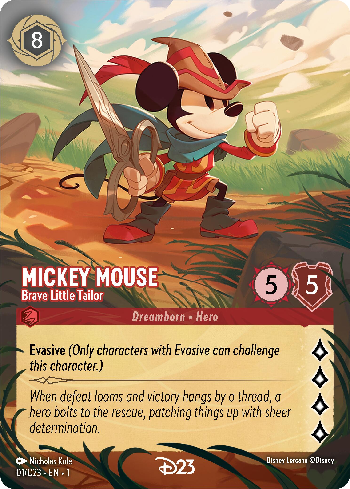 Mickey Mouse - Brave Little Tailor (Extended Art) (1) [D23 Promos] | Cards and Coasters CA