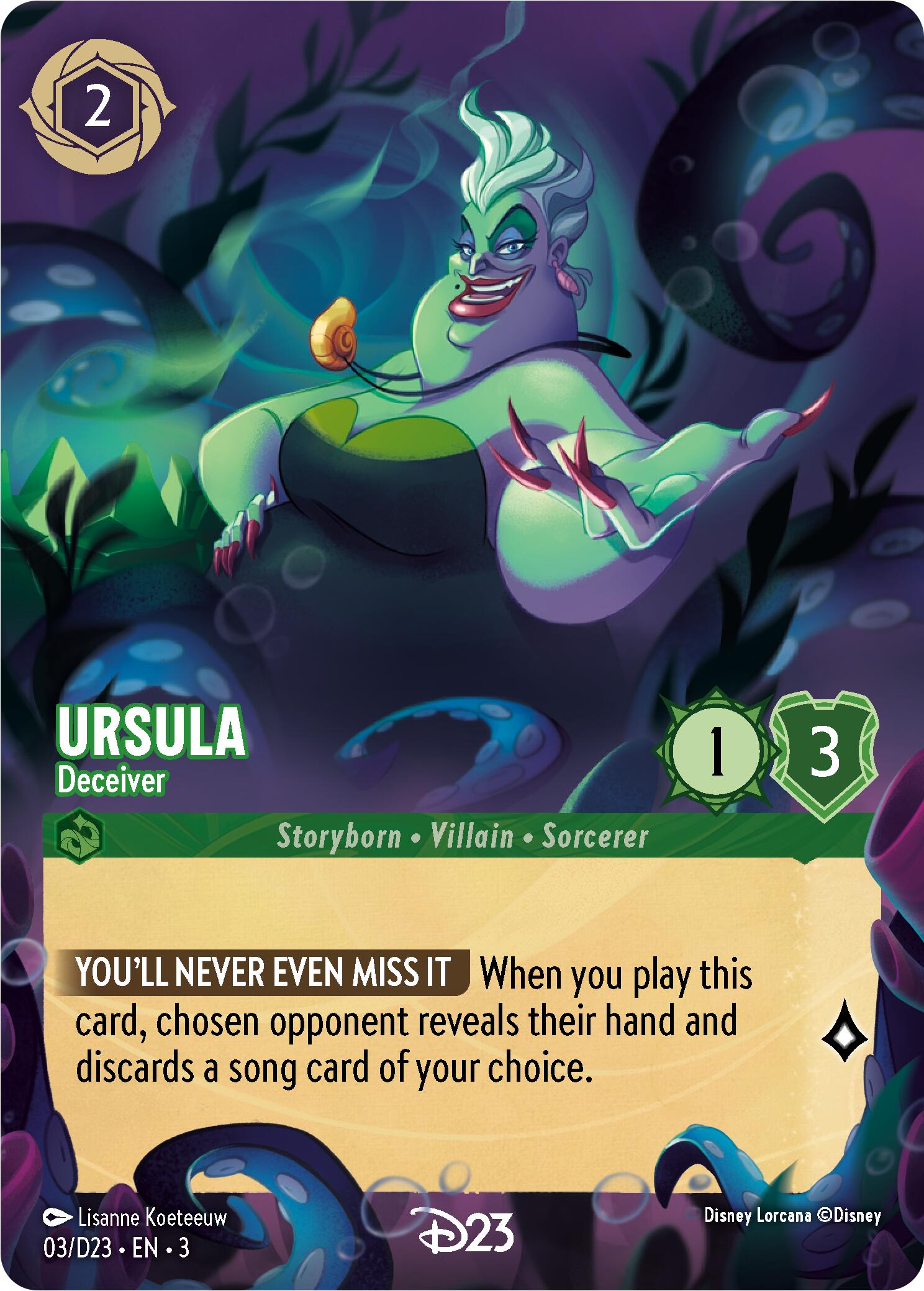 Ursula - Deceiver (3) [D23 Promos] | Cards and Coasters CA