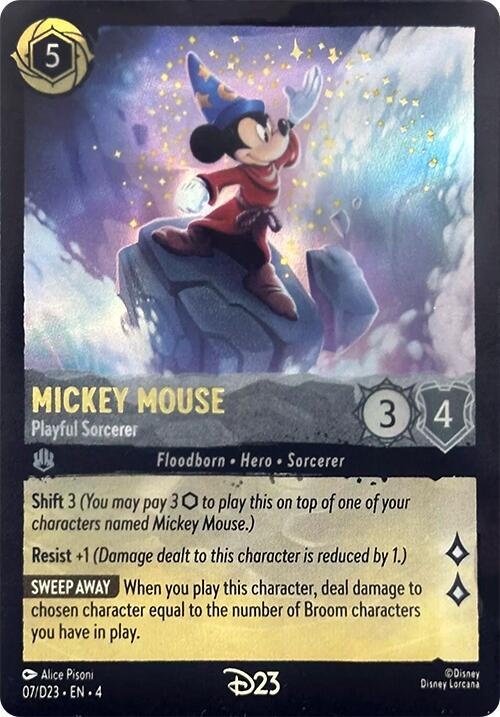 Mickey Mouse - Playful Sorcerer (7) [D23 Promos] | Cards and Coasters CA