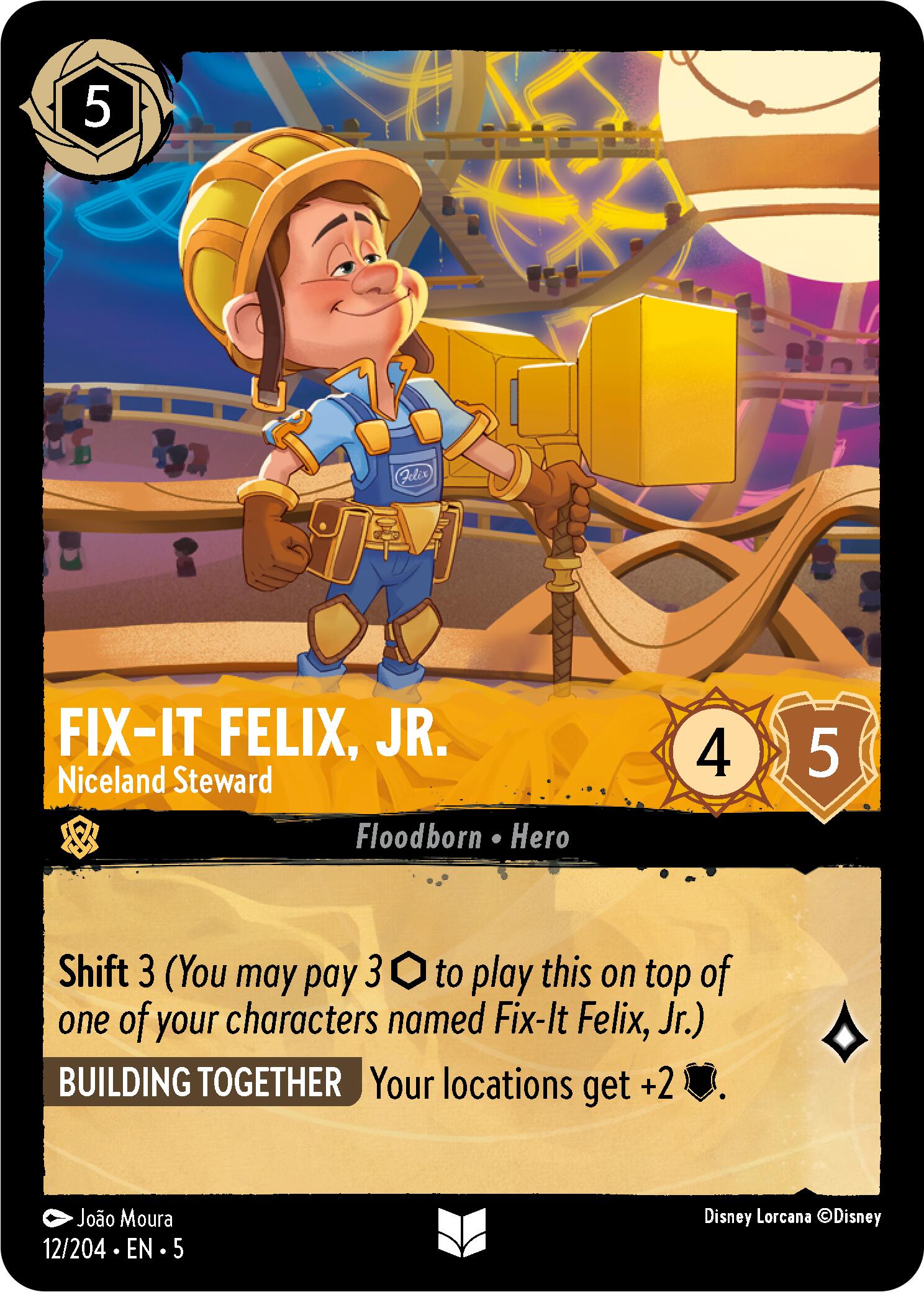 Fix-It Felix, Jr. - Niceland Steward (12/204) [Shimmering Skies] | Cards and Coasters CA