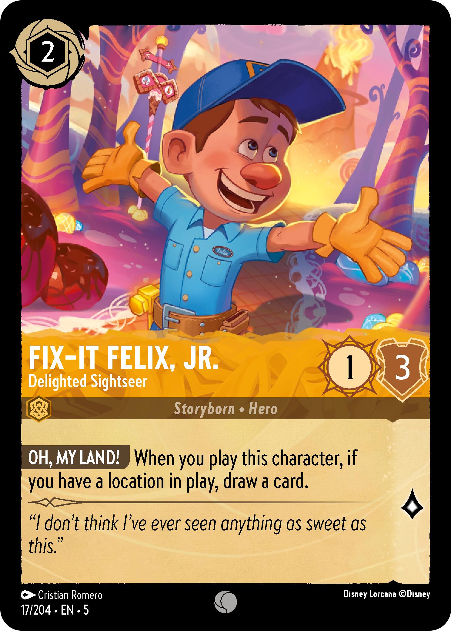 Fix-It Felix, Jr. - Delighted Sightseer (17/204) [Shimmering Skies] | Cards and Coasters CA