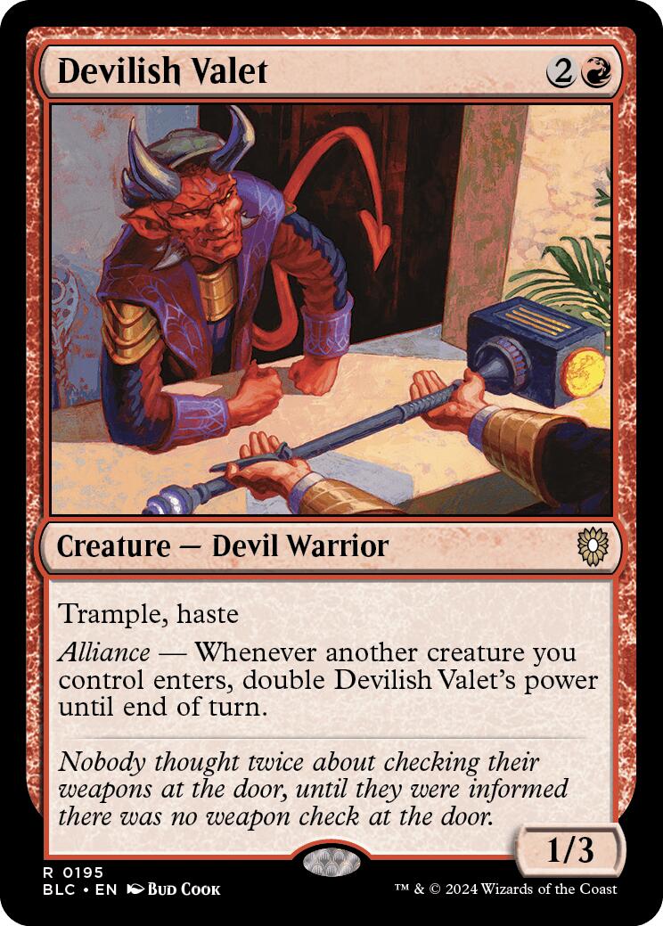 Devilish Valet [Bloomburrow Commander] | Cards and Coasters CA