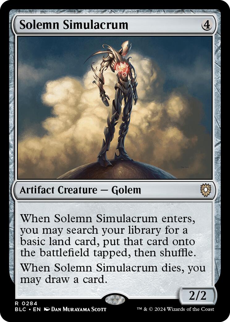 Solemn Simulacrum [Bloomburrow Commander] | Cards and Coasters CA