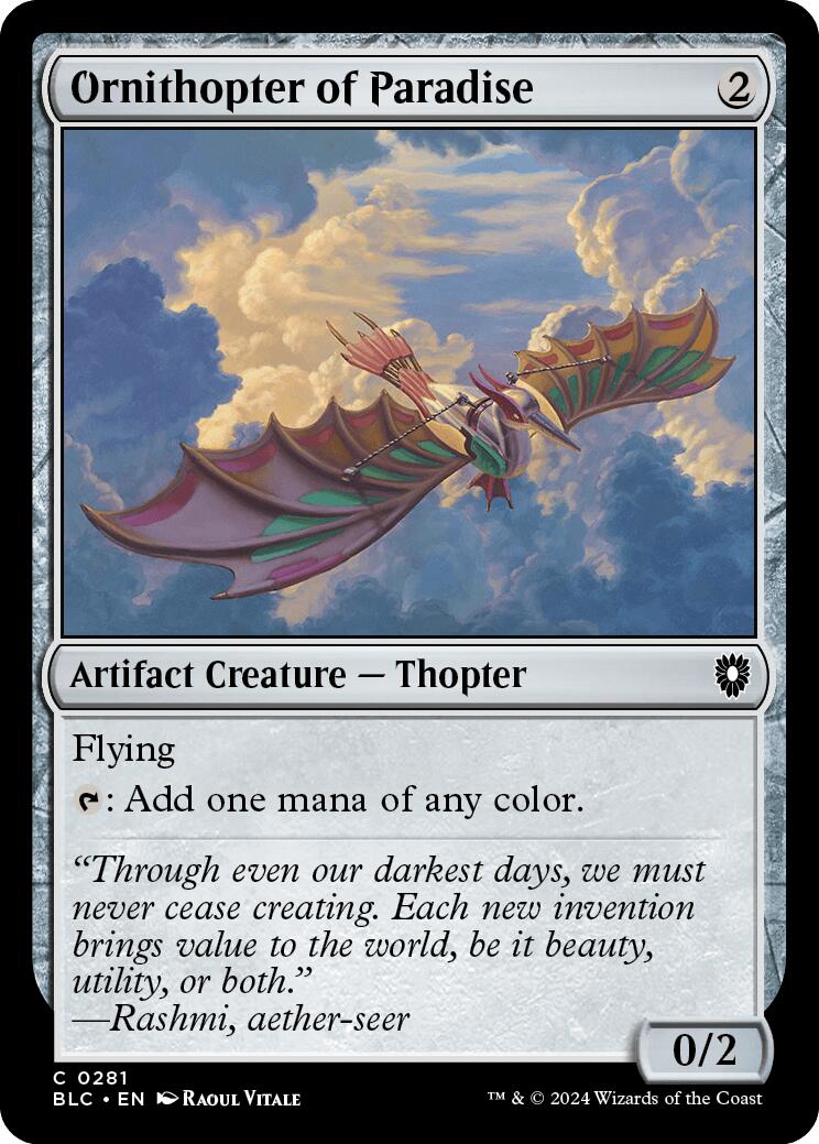 Ornithopter of Paradise [Bloomburrow Commander] | Cards and Coasters CA