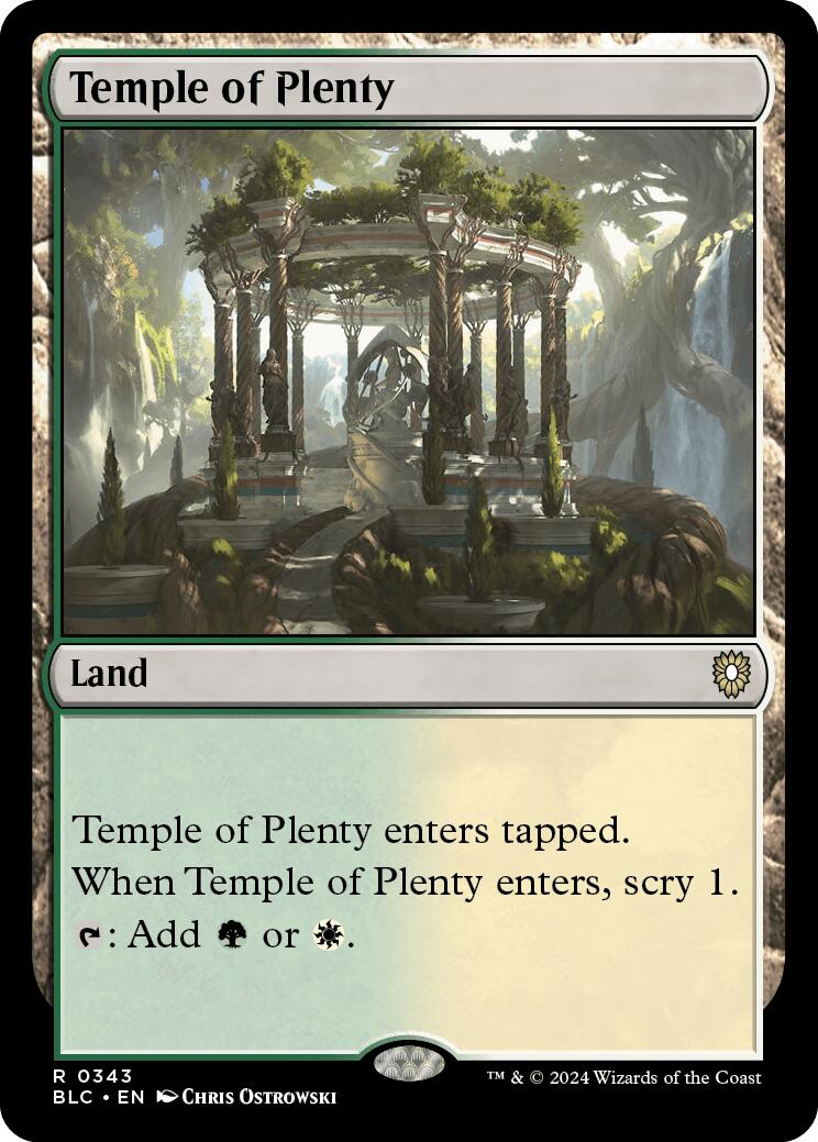 Temple of Plenty [Bloomburrow Commander] | Cards and Coasters CA