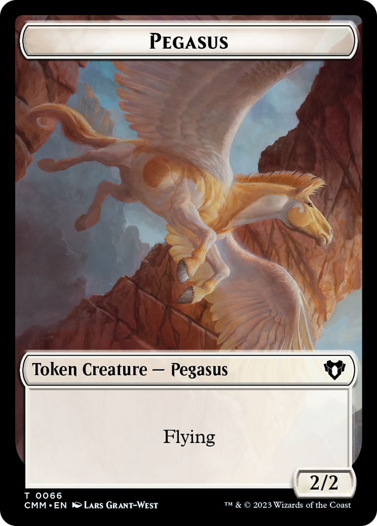 Copy (54) // Pegasus Double-Sided Token [Commander Masters Tokens] | Cards and Coasters CA