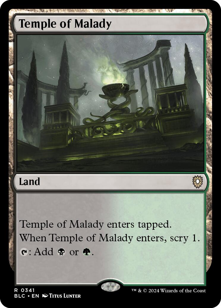 Temple of Malady [Bloomburrow Commander] | Cards and Coasters CA