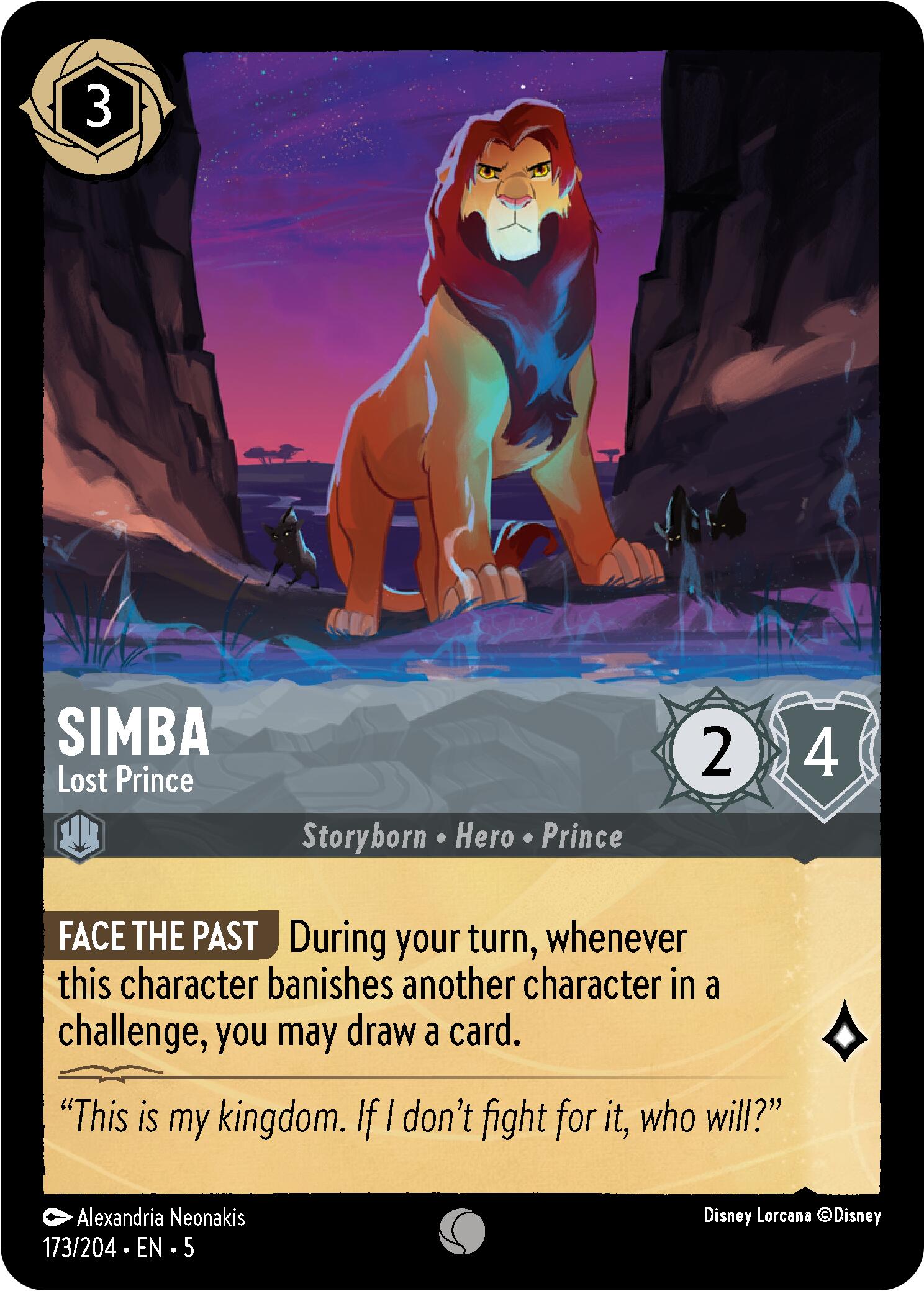 Simba - Lost Prince (173/204) [Shimmering Skies] | Cards and Coasters CA