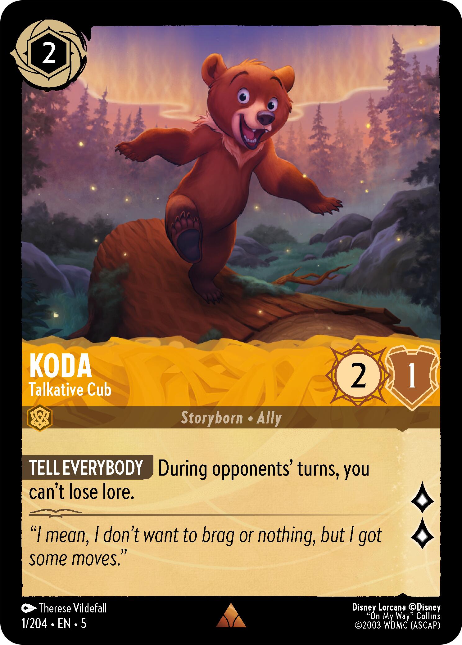 Koda - Talkative Cub (1/204) [Shimmering Skies] | Cards and Coasters CA