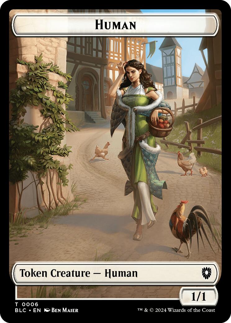 Human // Soldier Double-Sided Token [Bloomburrow Commander Tokens] | Cards and Coasters CA