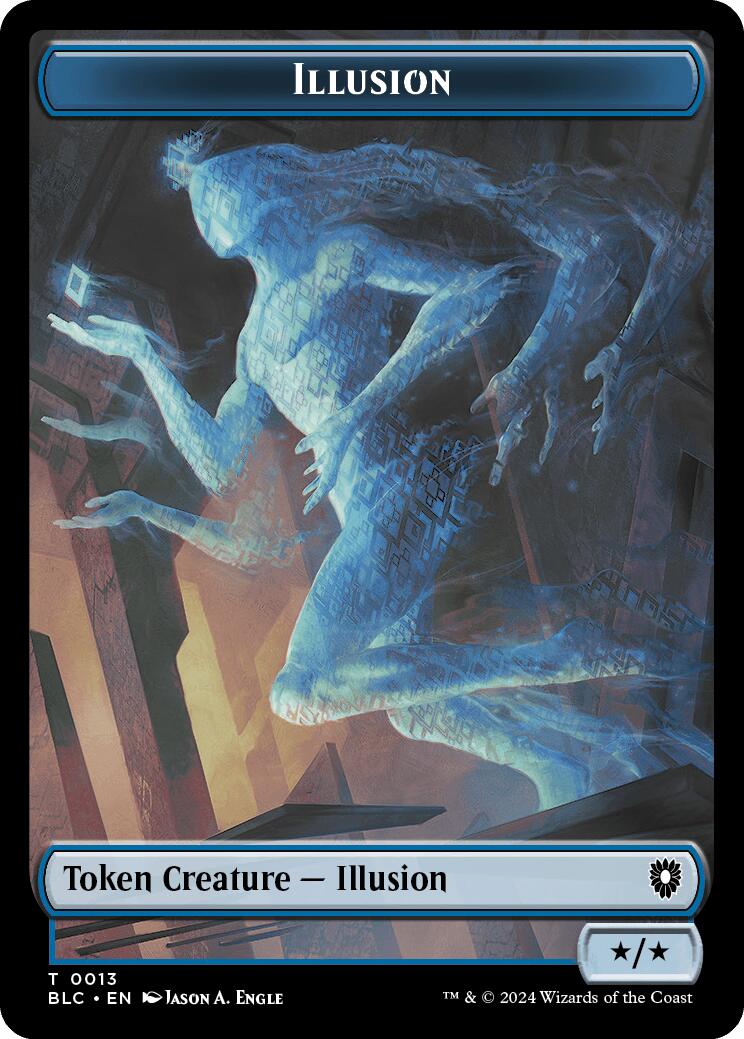 Illusion // Goblin Double-Sided Token [Bloomburrow Commander Tokens] | Cards and Coasters CA