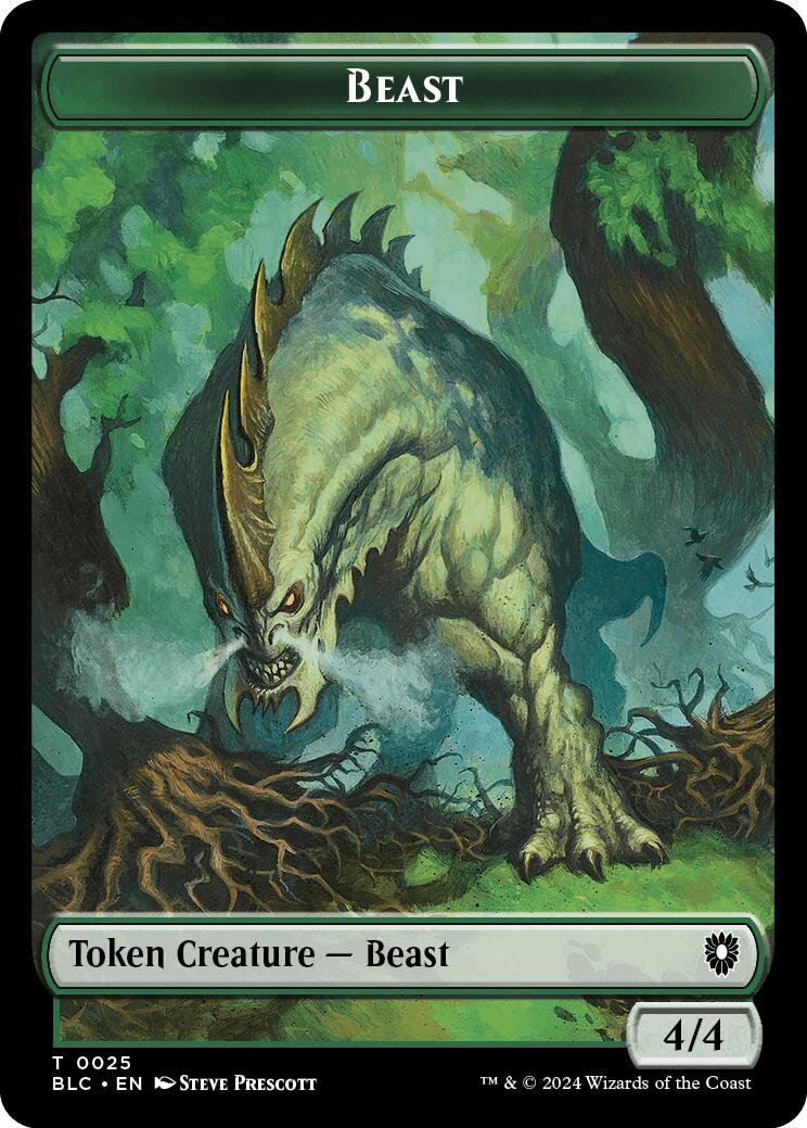 Cat // Beast (025) Double-Sided Token [Bloomburrow Commander Tokens] | Cards and Coasters CA