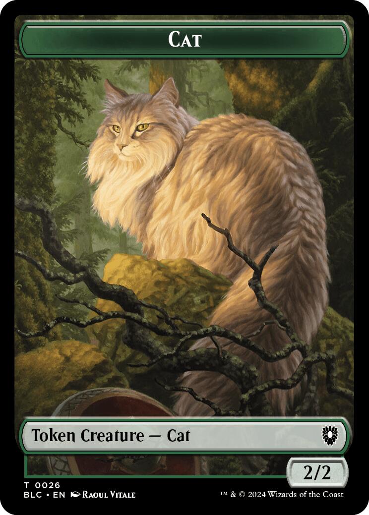 Cat // Beast (025) Double-Sided Token [Bloomburrow Commander Tokens] | Cards and Coasters CA