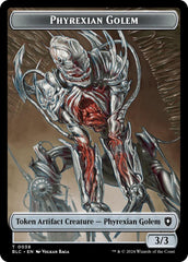 Phyrexian Golem // Faerie Double-Sided Token [Bloomburrow Commander Tokens] | Cards and Coasters CA